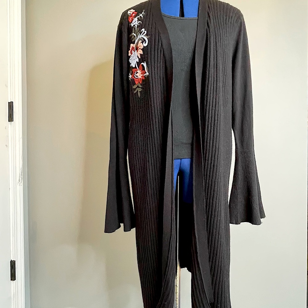 Marled Reunited Embroidered Duster